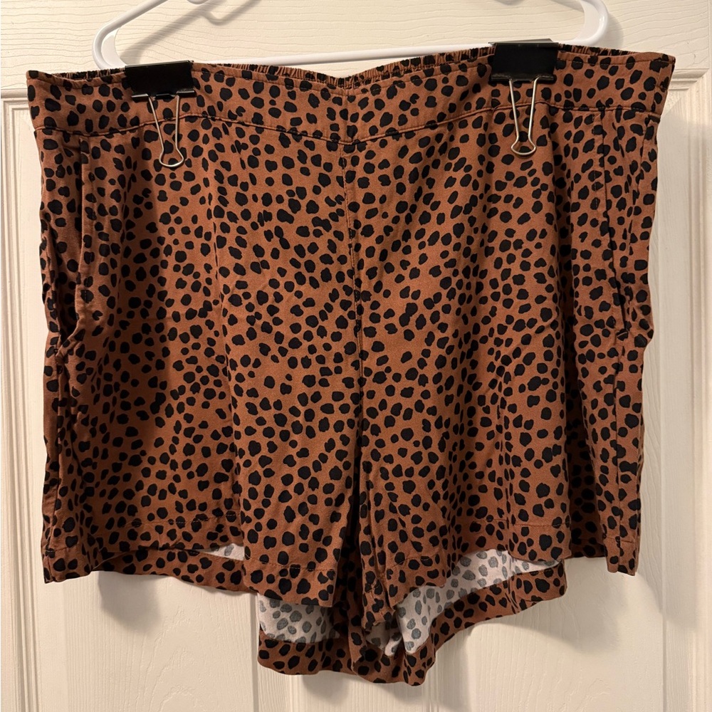 Old Navy High Waist Brown with Black Polka Dot Shorts